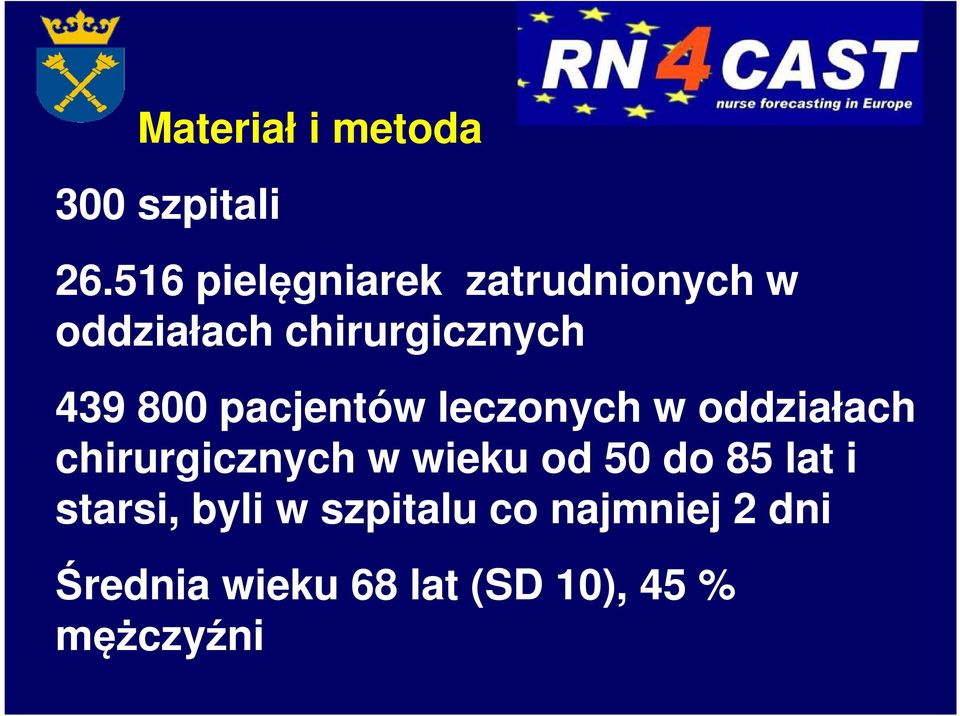 800 pacjentów leczonych w oddziałach chirurgicznych w wieku od 50