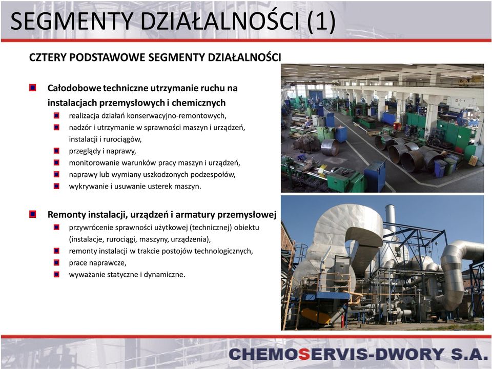 urządzeń, naprawy lub wymiany uszkodzonych podzespołów, wykrywanie i usuwanie usterek maszyn.