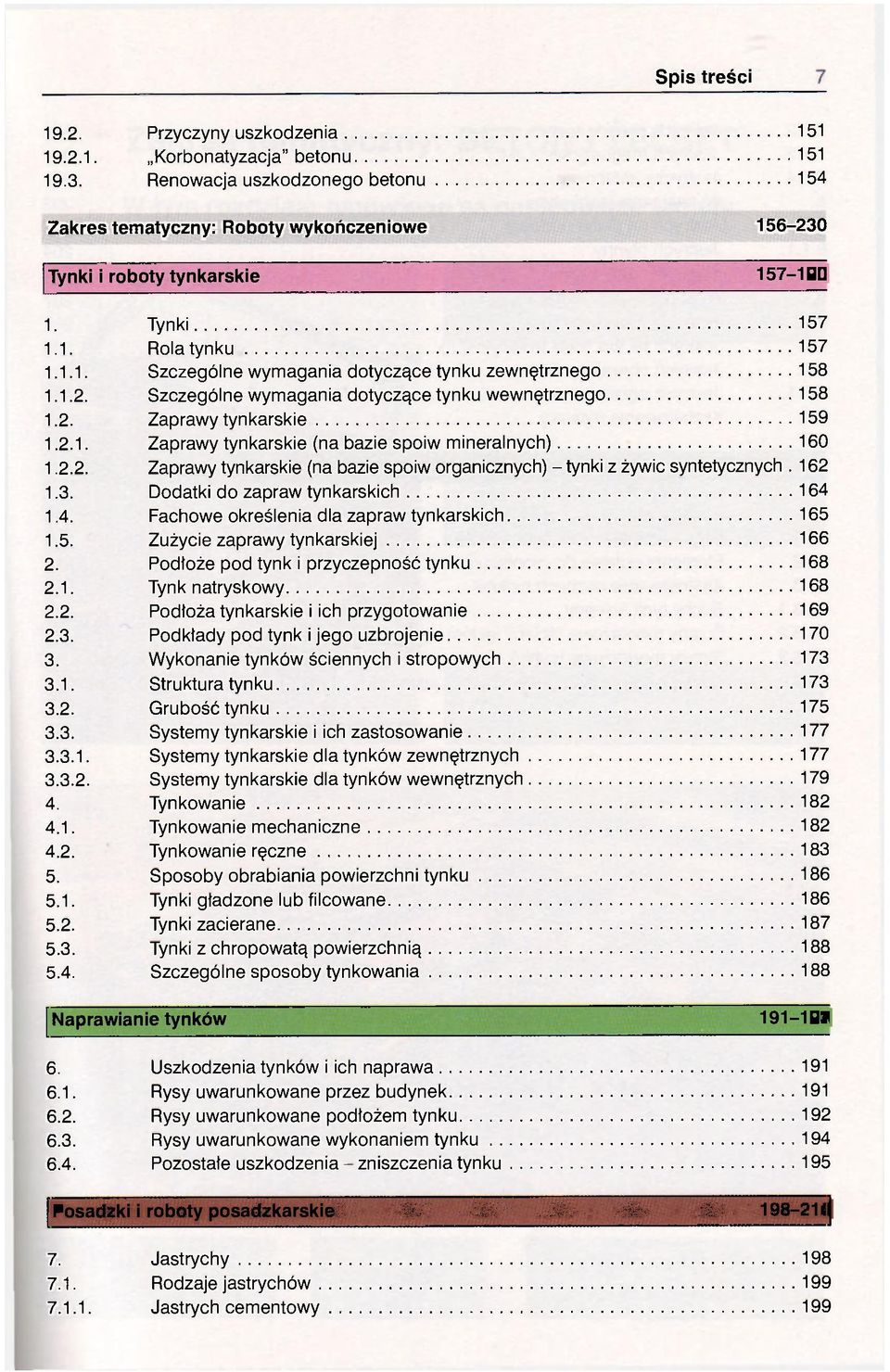 1.2. Szczególne wymagania dotyczące tynku wewnętrznego 158 1.2. Zaprawy tynkarskie 159 1.2.1. Zaprawy tynkarskie (na bazie spoiw mineralnych) 160 1.2.2. Zaprawy tynkarskie (na bazie spoiw organicznych) - tynki z żywic syntetycznych.