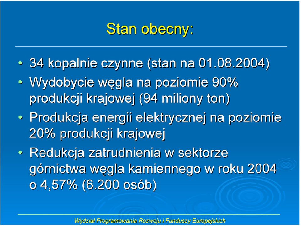 ton) Produkcja energii elektrycznej na poziomie 20% produkcji