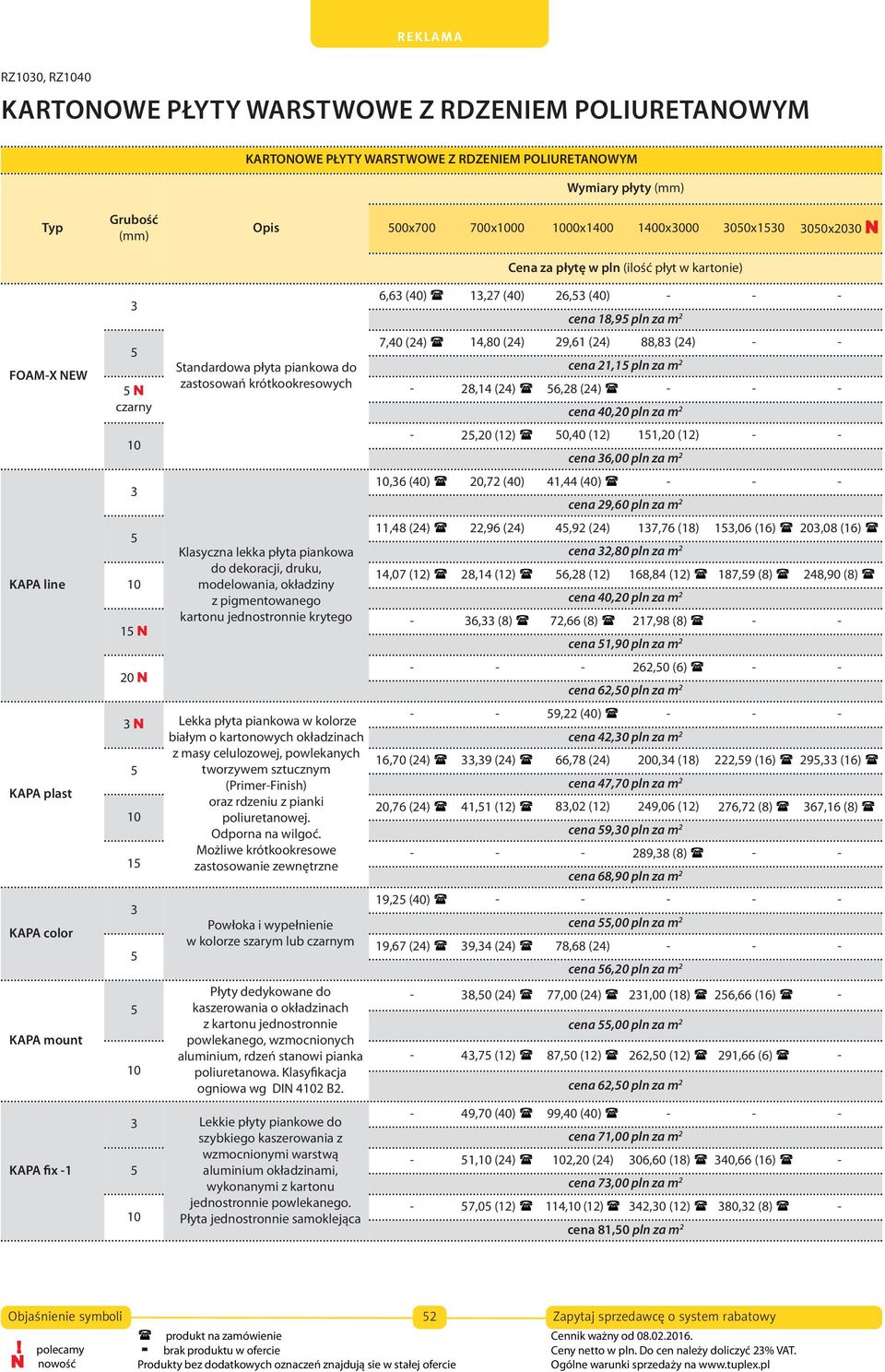 krótkookresowych Klasyczna lekka płyta piankowa do dekoracji, druku, modelowania, okładziny z pigmentowanego kartonu jednostronnie krytego 3 N Lekka płyta piankowa w kolorze białym o kartonowych