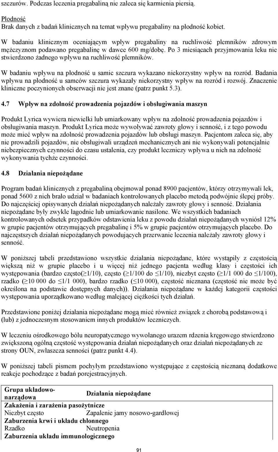 Po 3 miesiącach przyjmowania leku nie stwierdzono żadnego wpływu na ruchliwość plemników. W badaniu wpływu na płodność u samic szczura wykazano niekorzystny wpływ na rozród.