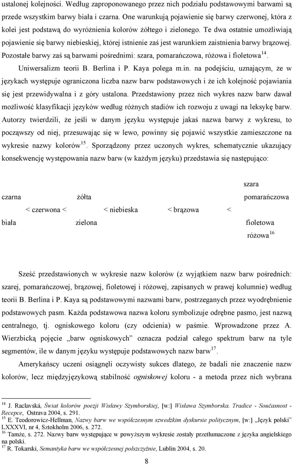 Te dwa ostatnie umożliwiają pojawienie się barwy niebieskiej, której istnienie zaś jest warunkiem zaistnienia barwy brązowej.