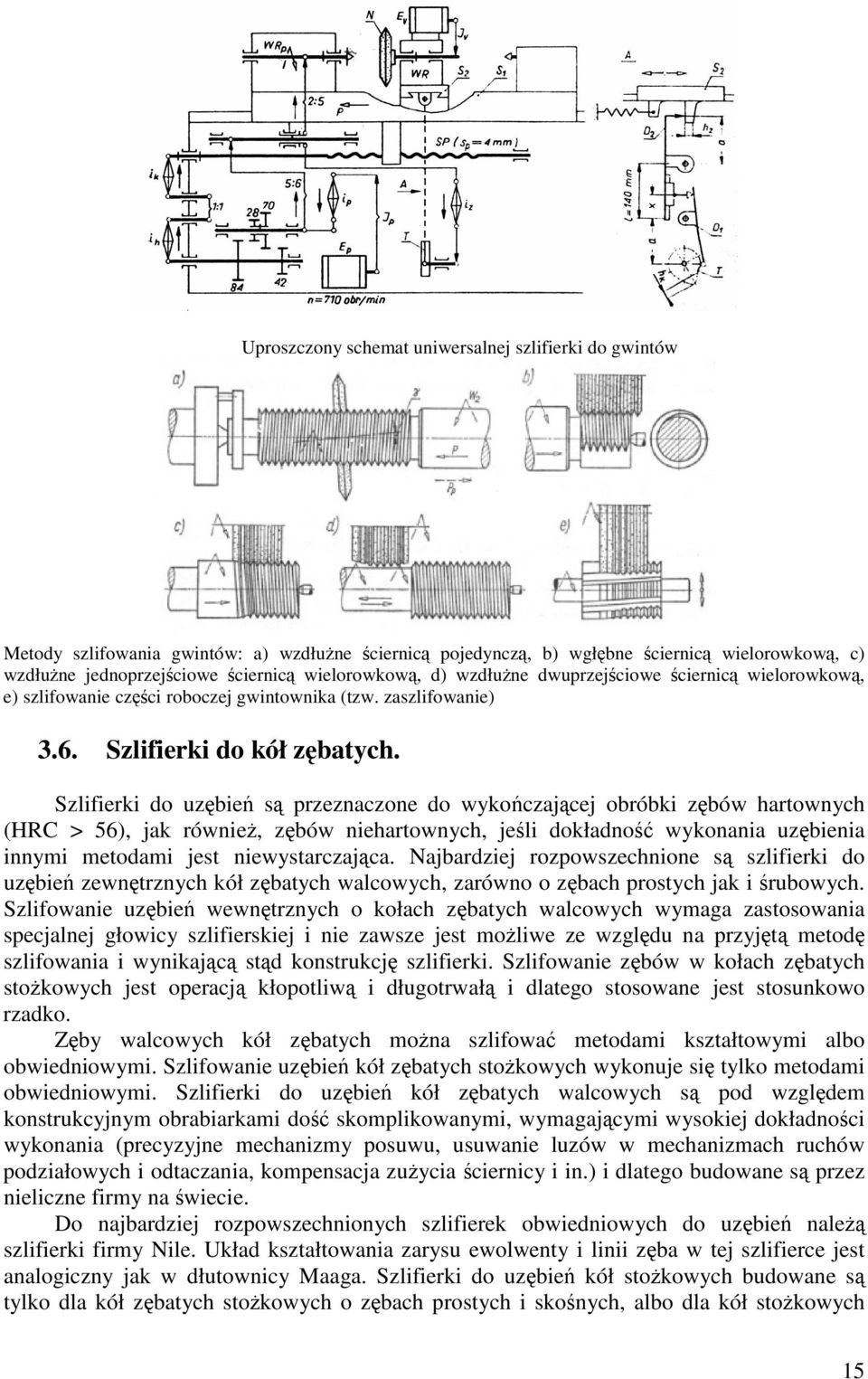 Szlifierki do uzbie s przeznaczone do wykoczajcej obróbki zbów hartownych (HRC > 56), jak równie, zbów niehartownych, jeli dokładno wykonania uzbienia innymi metodami jest niewystarczajca.