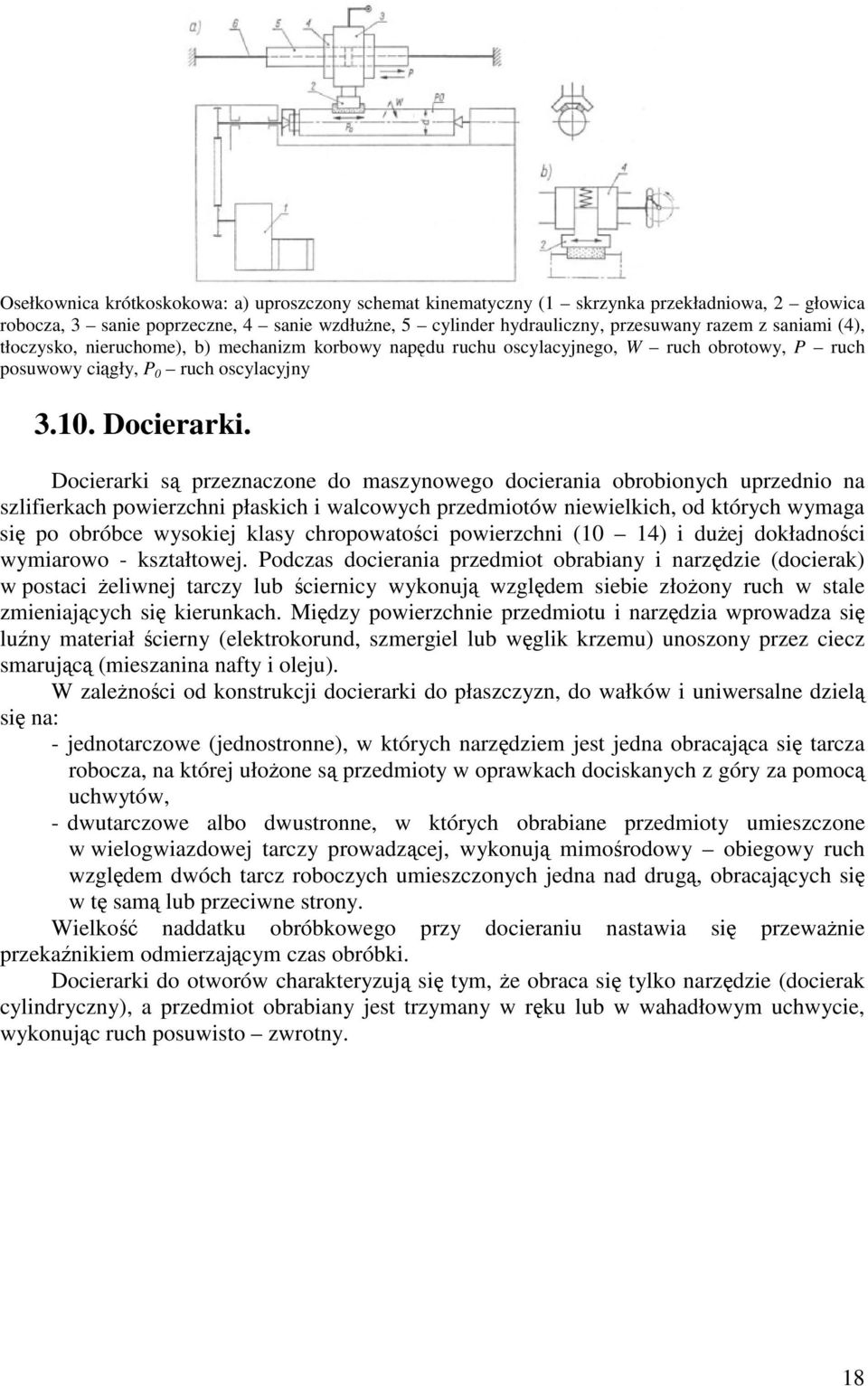 Docierarki s przeznaczone do maszynowego docierania obrobionych uprzednio na szlifierkach powierzchni płaskich i walcowych przedmiotów niewielkich, od których wymaga si po obróbce wysokiej klasy