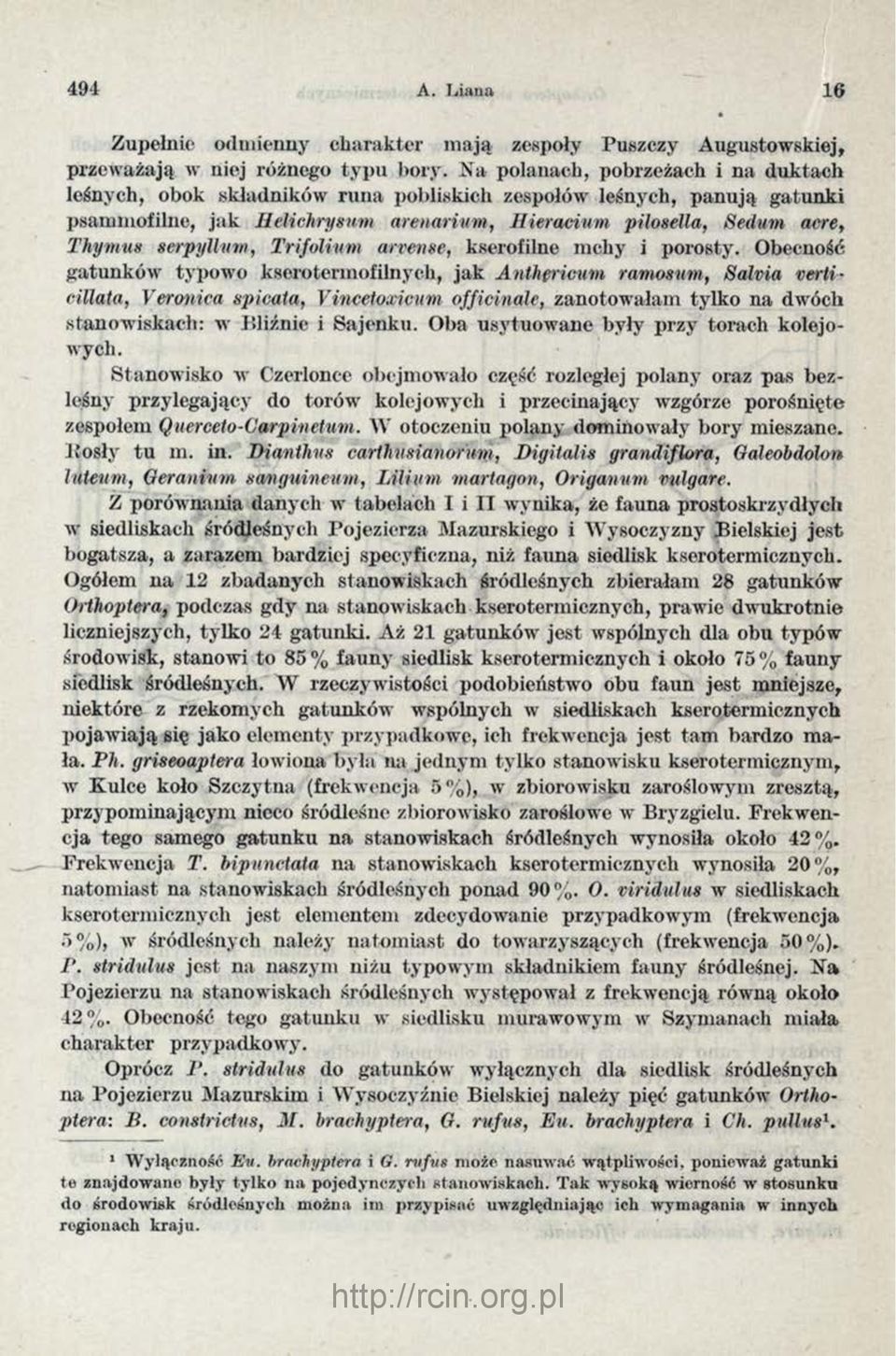 serpyllum, Trifolium arvense, kserofilne mchy i porosty.