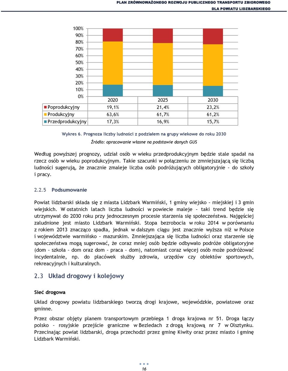 spadał na rzecz osób w wieku poprodukcyjnym. Takie szacunki w połączeniu ze zmniejszającą się liczbą ludności sugerują, że znacznie zmaleje liczba osób podróżujących obligatoryjnie do szkoły i pracy.