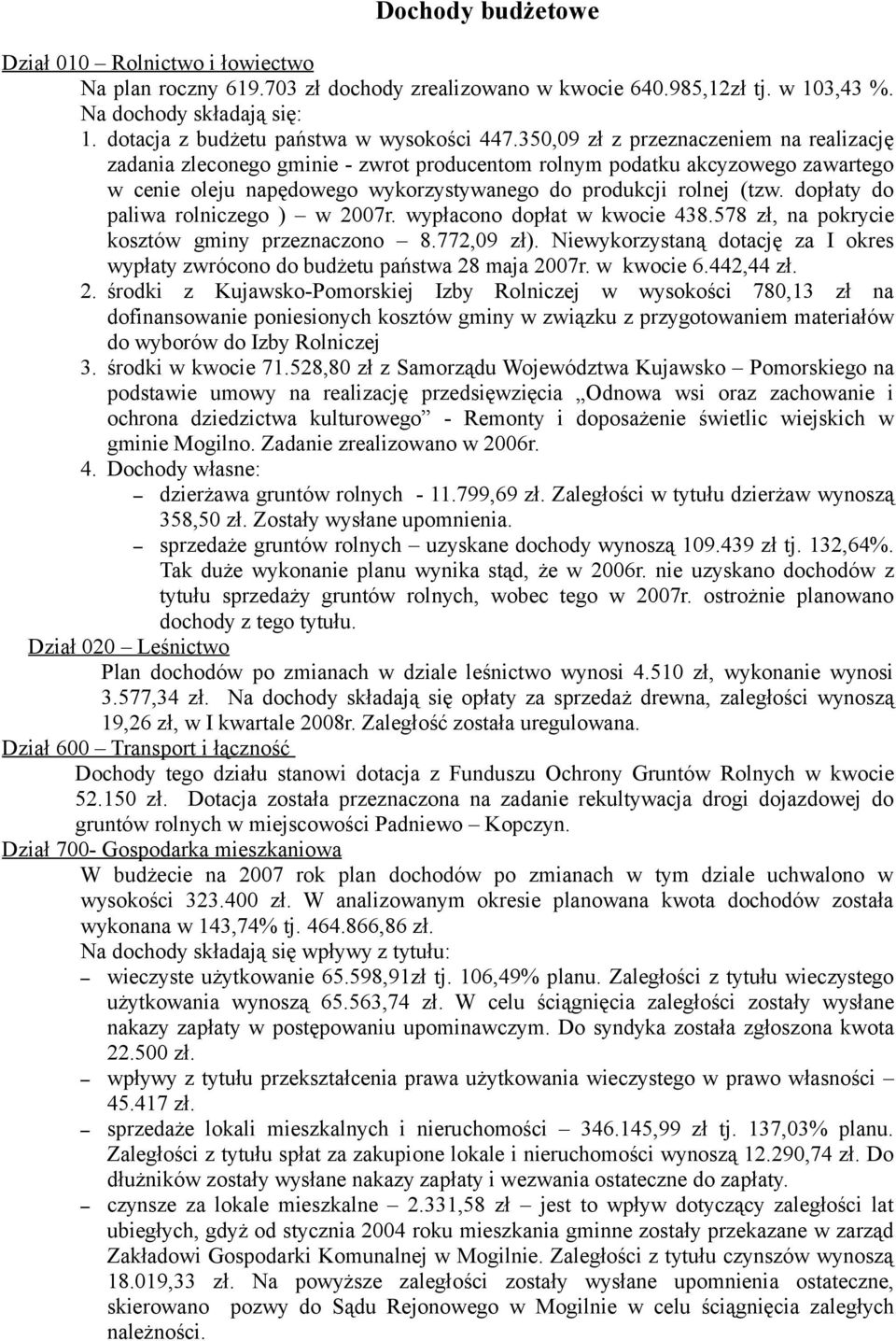 350,09 zł z przeznaczeniem na realizację zadania zleconego gminie - zwrot producentom rolnym podatku akcyzowego zawartego w cenie oleju napędowego wykorzystywanego do produkcji rolnej (tzw.