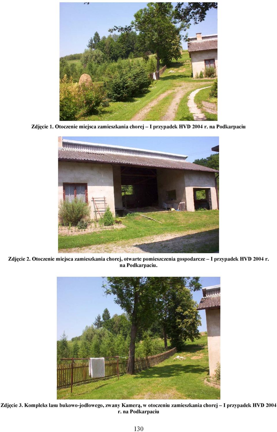 Otoczenie miejsca zamieszkania chorej, otwarte pomieszczenia gospodarcze I przypadek