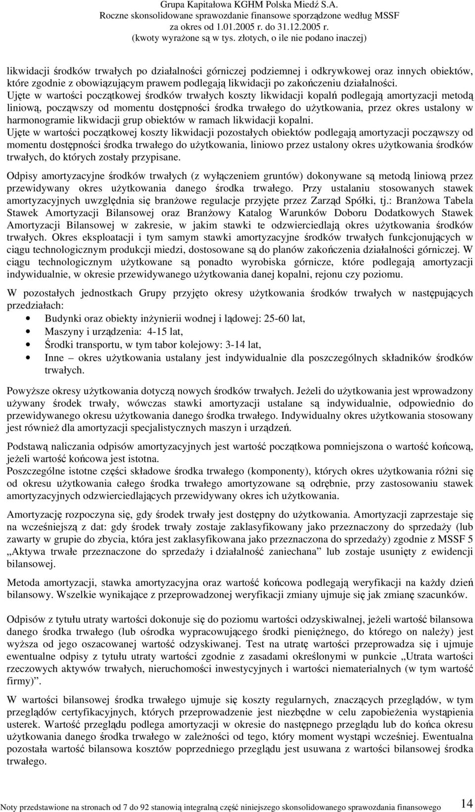 harmonogramie likwidacji grup obiektów w ramach likwidacji kopalni.