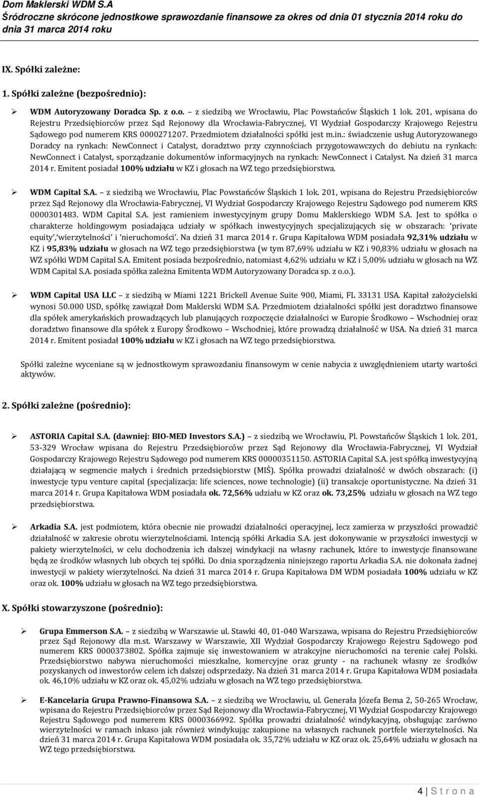 201, wpisana do Rejestru Przedsiębiorców przez Sąd Rejonowy dla Wrocławia-Fabrycznej, VI Wydział Gospodarczy Krajowego Rejestru Sądowego pod numerem KRS 0000271207.