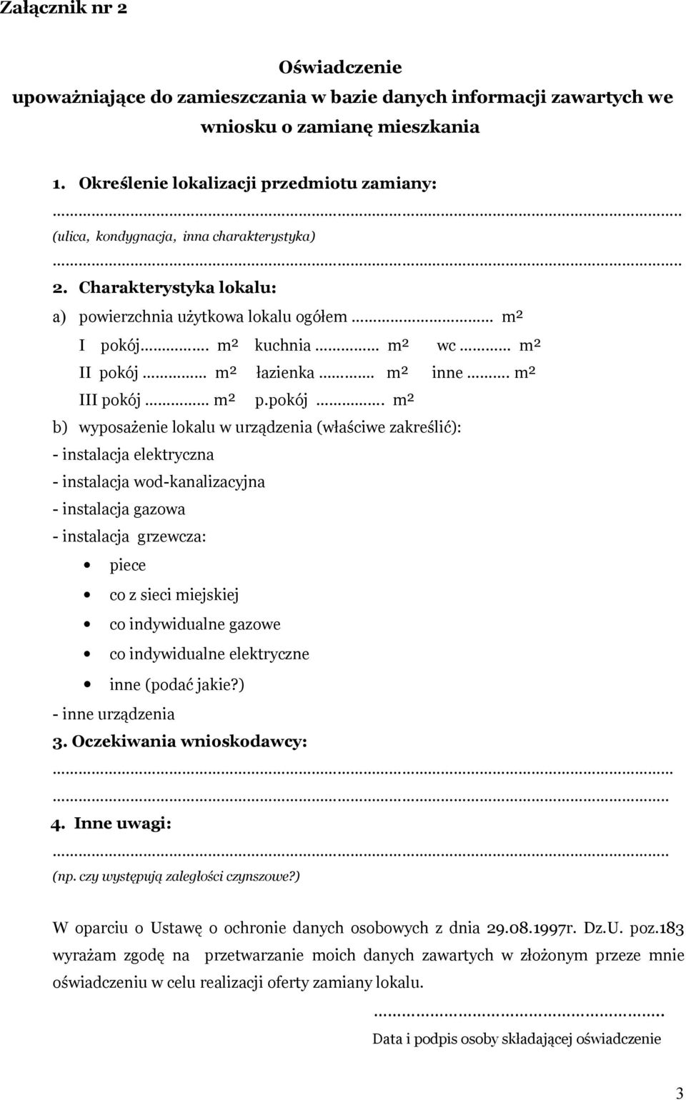 m² kuchnia m² wc m² II pokój 