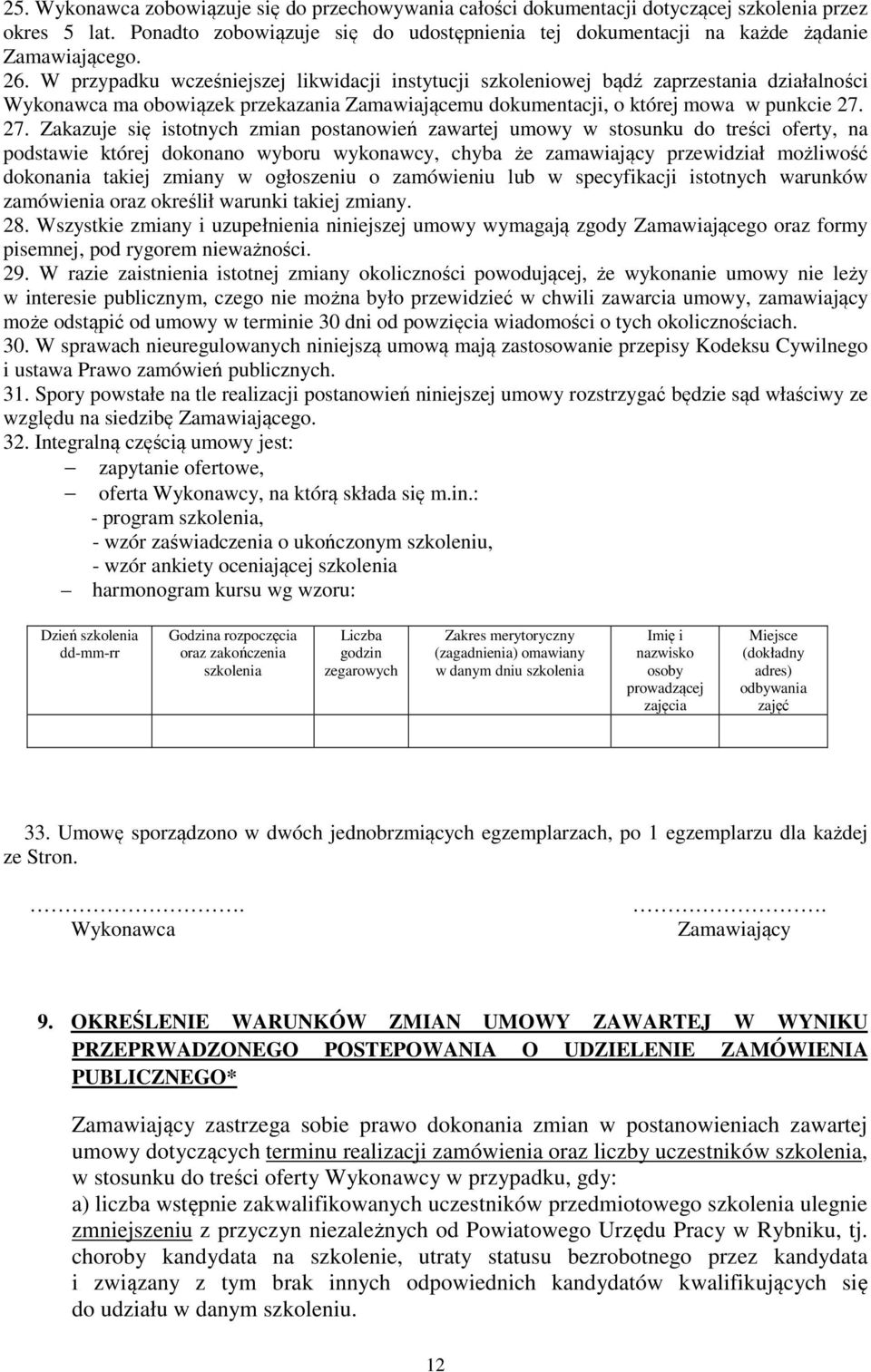 27. Zakazuje się istotnych zmian postanowień zawartej umowy w stosunku do treści oferty, na podstawie której dokonano wyboru wykonawcy, chyba że zamawiający przewidział możliwość dokonania takiej