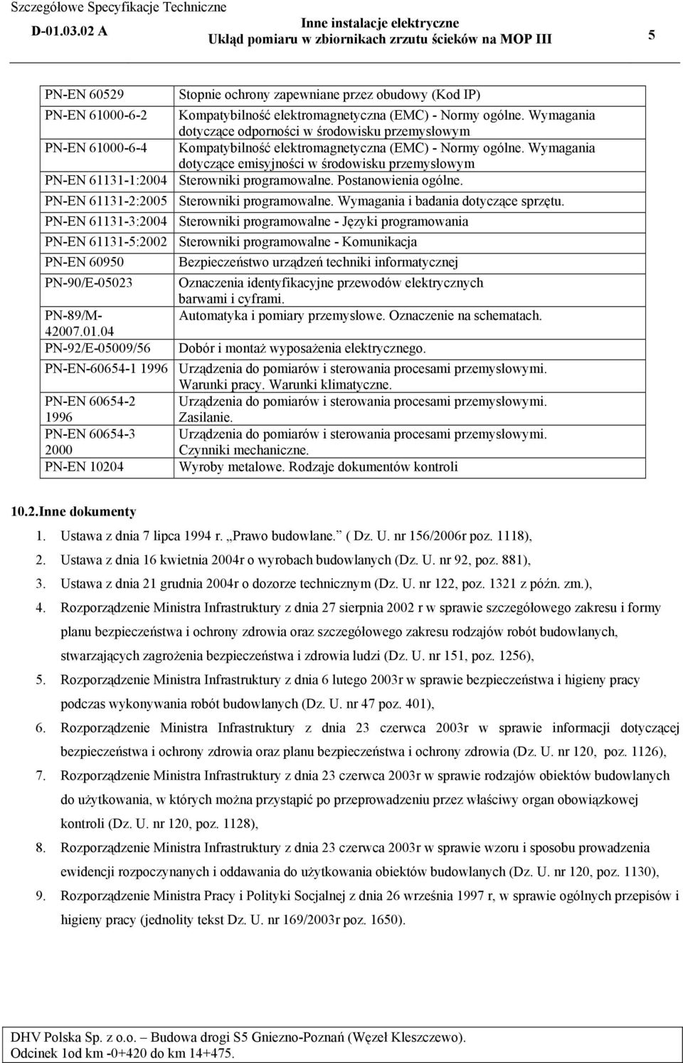 Wymagania dotyczące emisyjności w środowisku przemysłowym PN-EN 61131-1:2004 Sterowniki programowalne. Postanowienia ogólne. PN-EN 61131-2:2005 Sterowniki programowalne.
