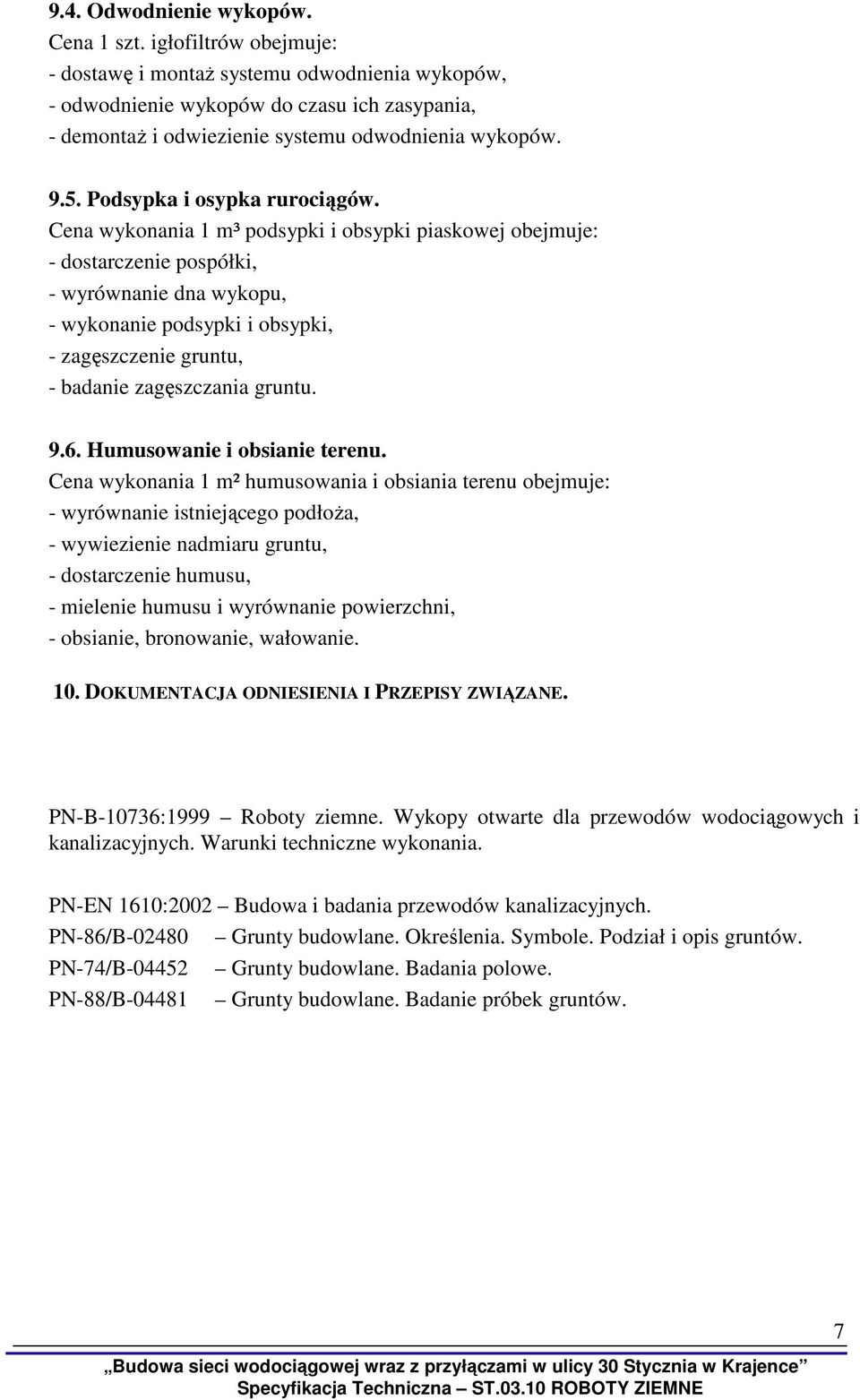 Podsypka i osypka rurociągów.