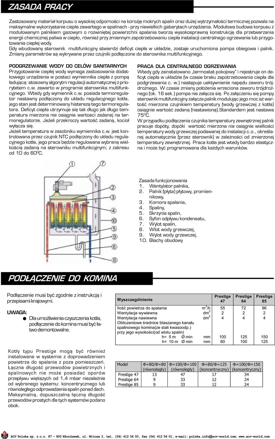 Modu³owa budowa korpusu z modulowanym palnikiem gazowym o rozwiniêtej powierzchni spalania tworz¹ wysokosprawn¹ konstrukcjê dla przetwarzania energii chemicznej paliwa w ciep³o, równie przy zmiennym