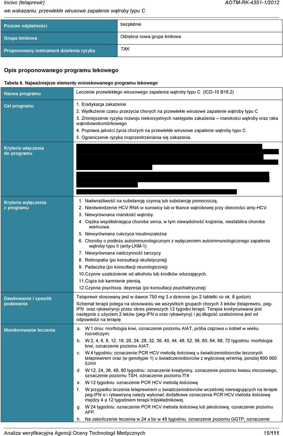 Wydłużenie czasu przeżycia chorych na przewlekłe wirusowe zapalenie wątroby typu C 3. Zmniejszenie ryzyka rozwoju niekorzystnych następstw zakażenia marskości wątroby oraz raka wątrobowokomórkowego 4.