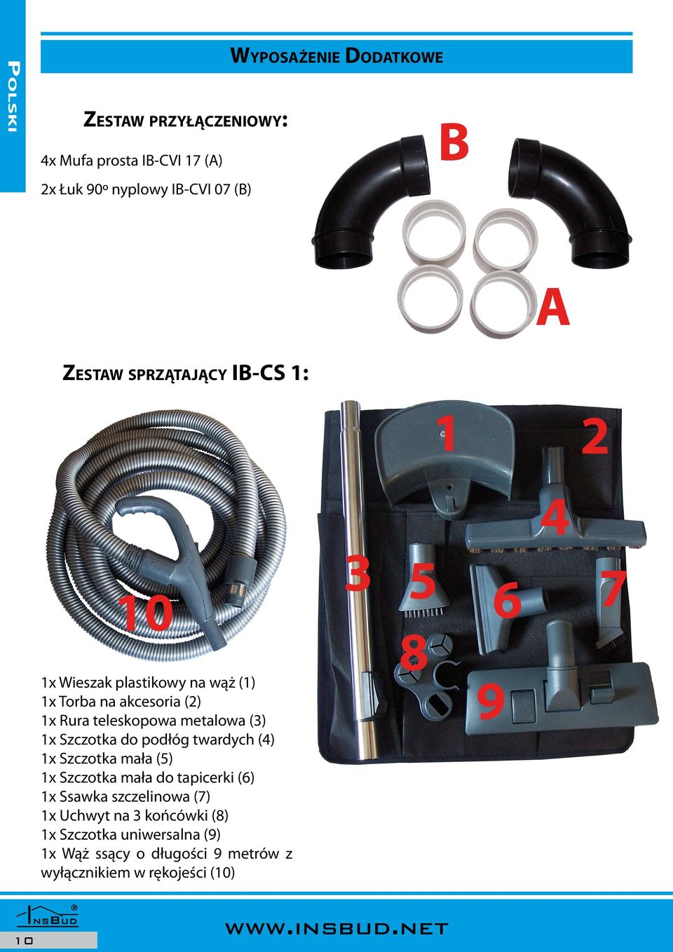 metalowa (3) 1x Szczotka do podłóg twardych (4) 1x Szczotka mała (5) 1x Szczotka mała do tapicerki (6) 1x Ssawka szczelinowa