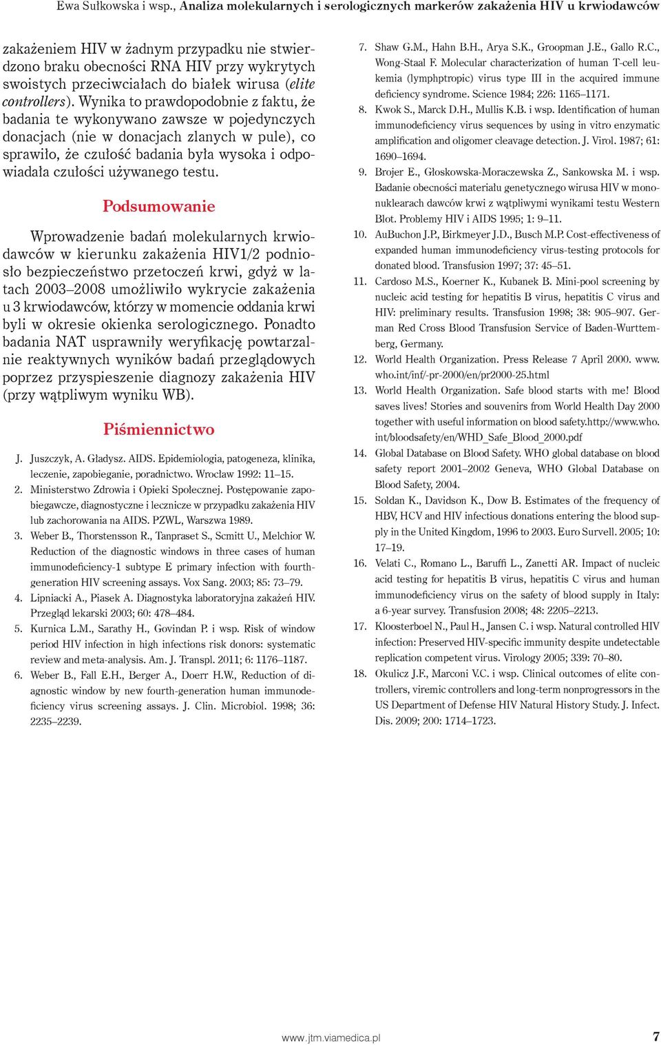 białek wirusa (elite controllers).