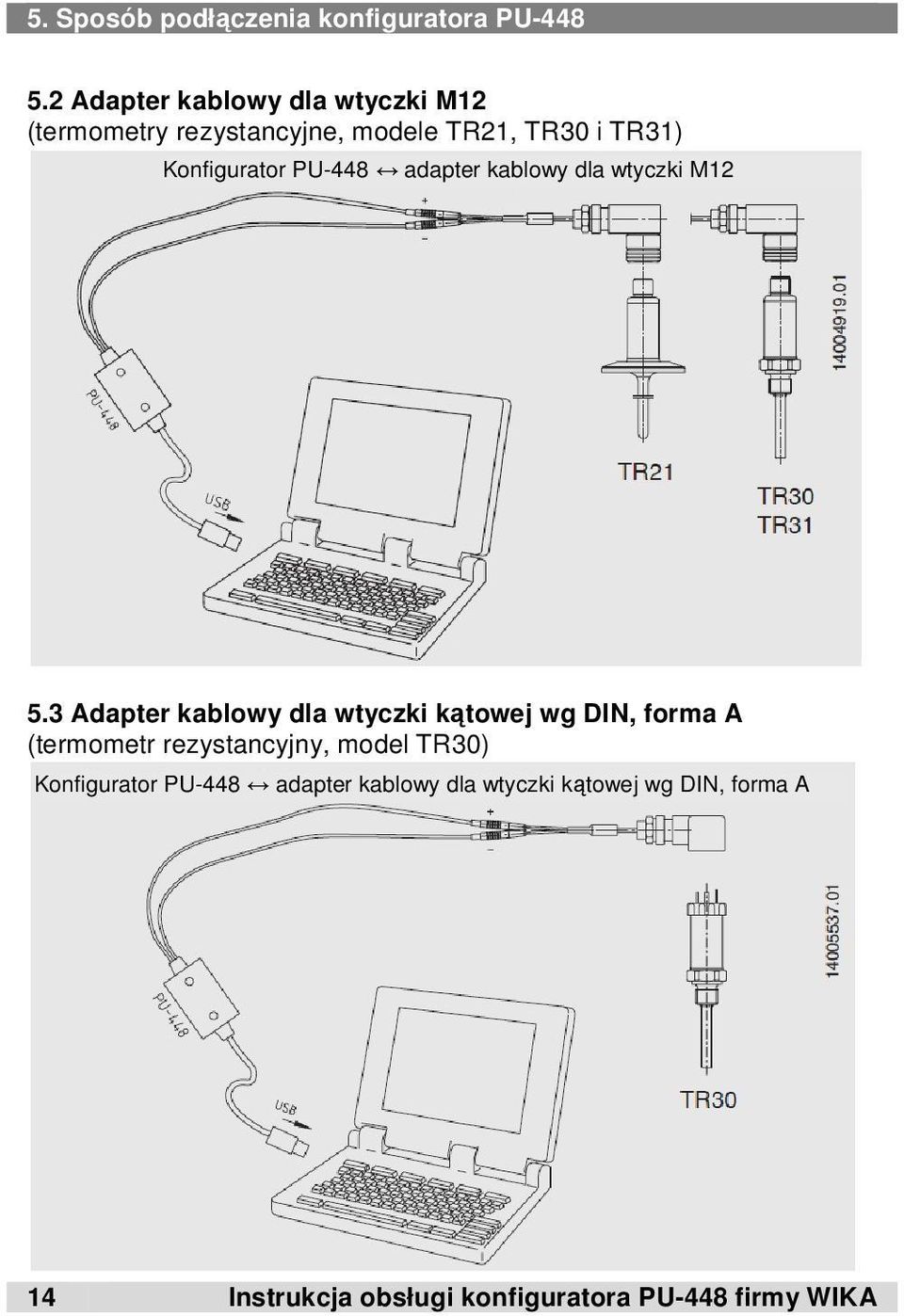 PU-448 adapter kablowy dla wtyczki M12 5.