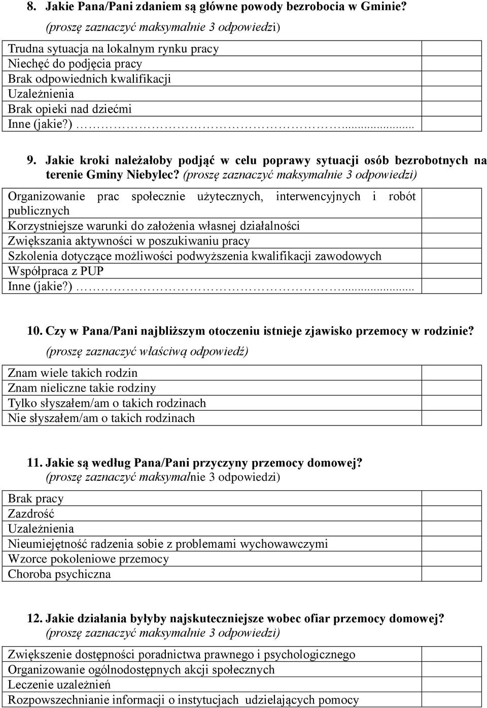 Jakie kroki należałoby podjąć w celu poprawy sytuacji osób bezrobotnych na terenie Gminy Niebylec?