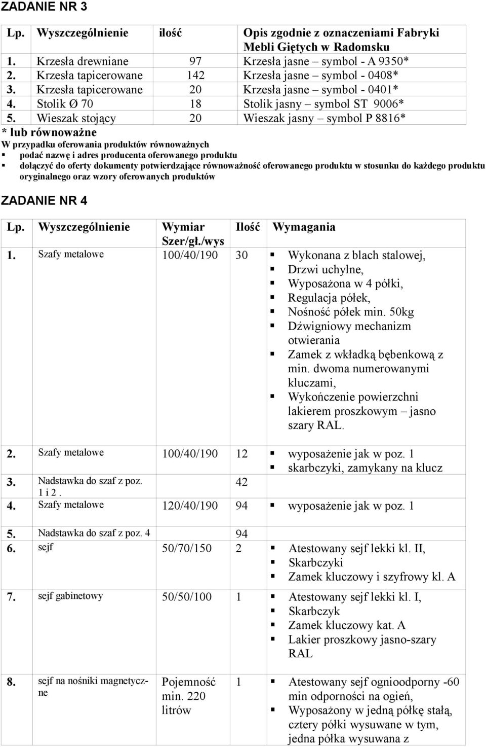 Wieszak stojący 20 Wieszak jasny symbol P 8816* * lub równoważne W przypadku oferowania produktów równoważnych podać nazwę i adres producenta oferowanego produktu dołączyć do oferty dokumenty