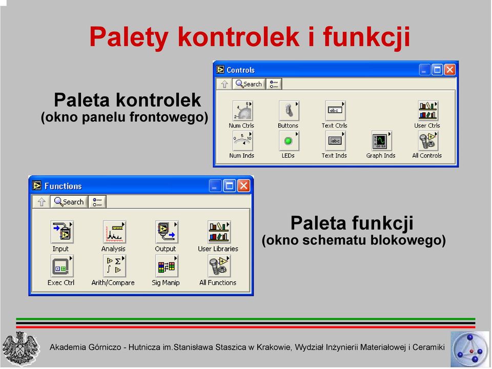 panelu frontowego) Paleta