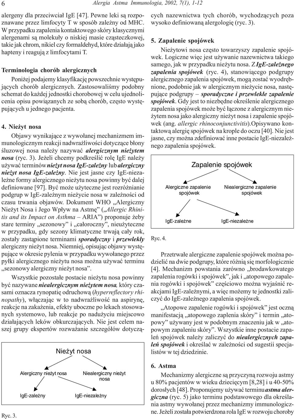 T. Terminologia chorób alergicznych Poni ej podajemy klasyfikacjê powszechnie wystêpuj¹cych chorób alergicznych.