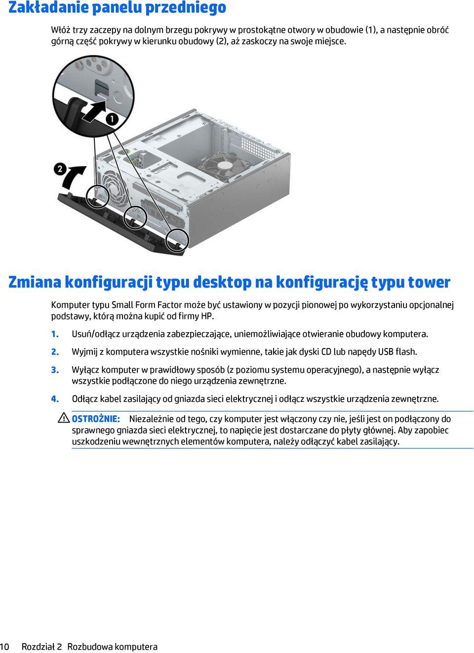 1. Usuń/odłącz urządzenia zabezpieczające, uniemożliwiające otwieranie obudowy komputera. 2. Wyjmij z komputera wszystkie nośniki wymienne, takie jak dyski CD lub napędy USB flash. 3.