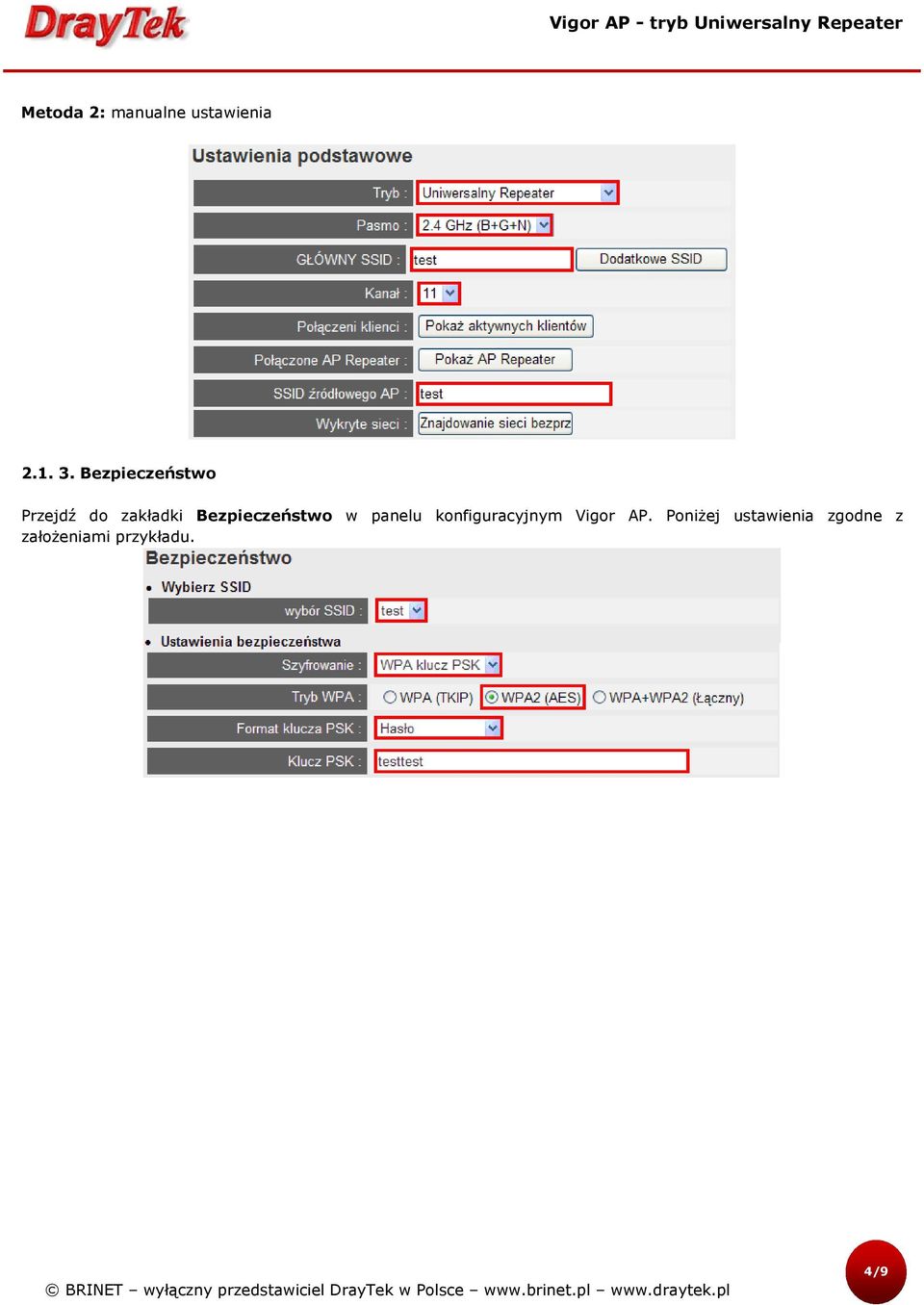 Bezpieczeństwo w panelu konfiguracyjnym