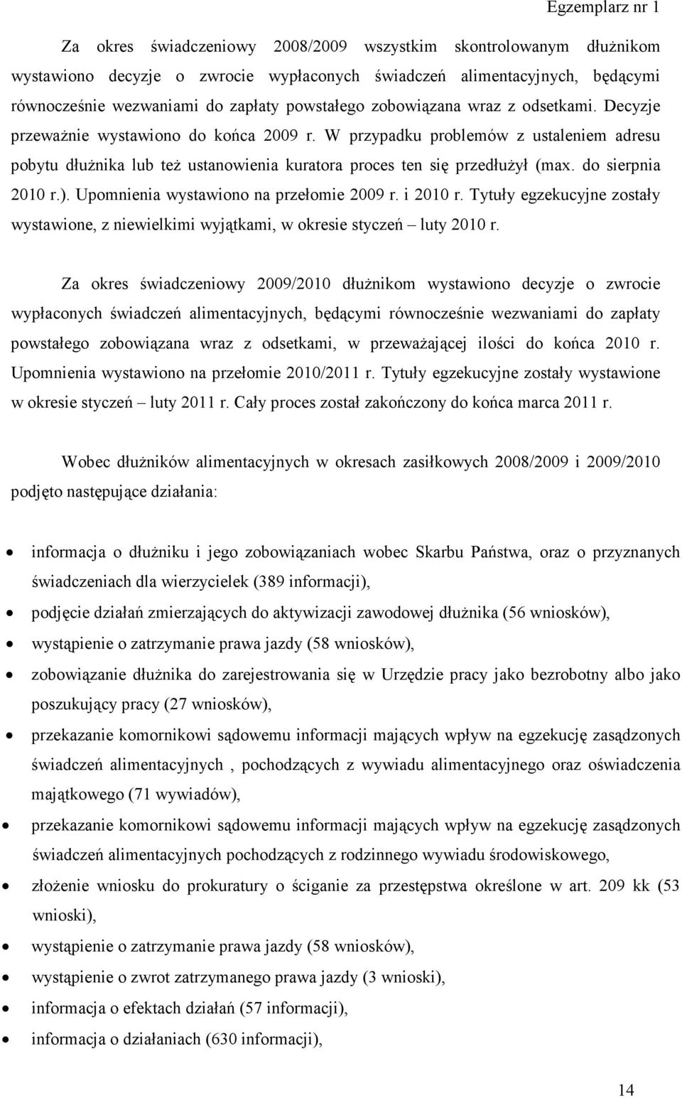 do sierpnia ). Upomnienia wystawiono na przełomie 2009 r.