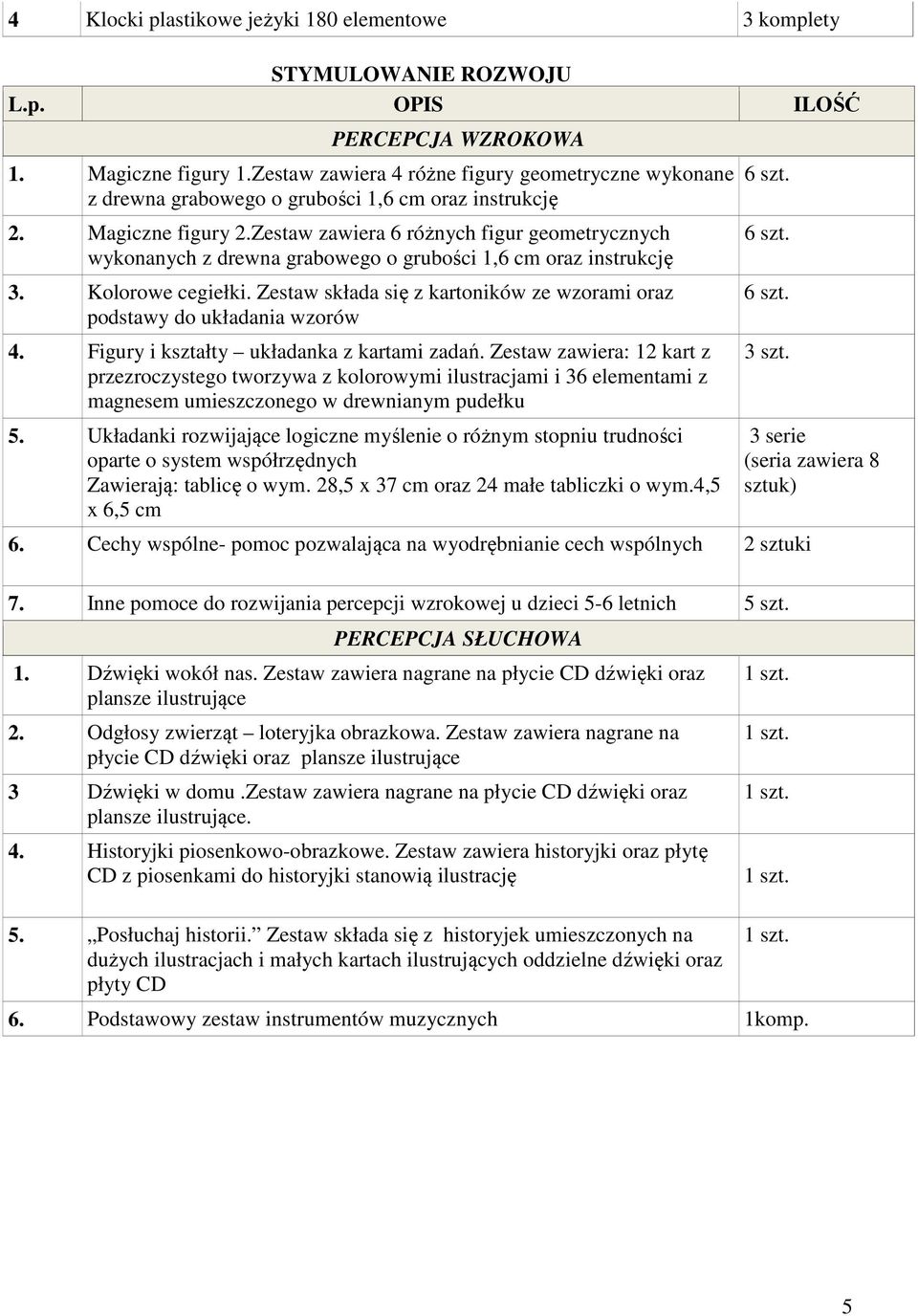 Zestaw składa się z kartoników ze wzorami oraz podstawy do układania wzorów 4. Figury i kształty układanka z kartami zadań.