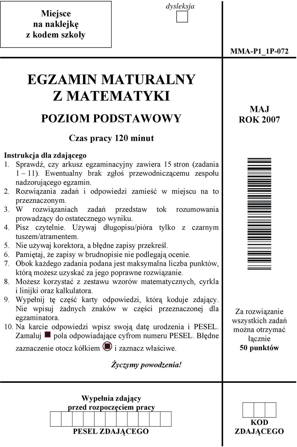 Rozwiązania zadań i odpowiedzi zamieść w miejscu na to przeznaczonym. 3. W rozwiązaniach zadań przedstaw tok rozumowania prowadzący do ostatecznego wyniku. 4. Pisz czytelnie.