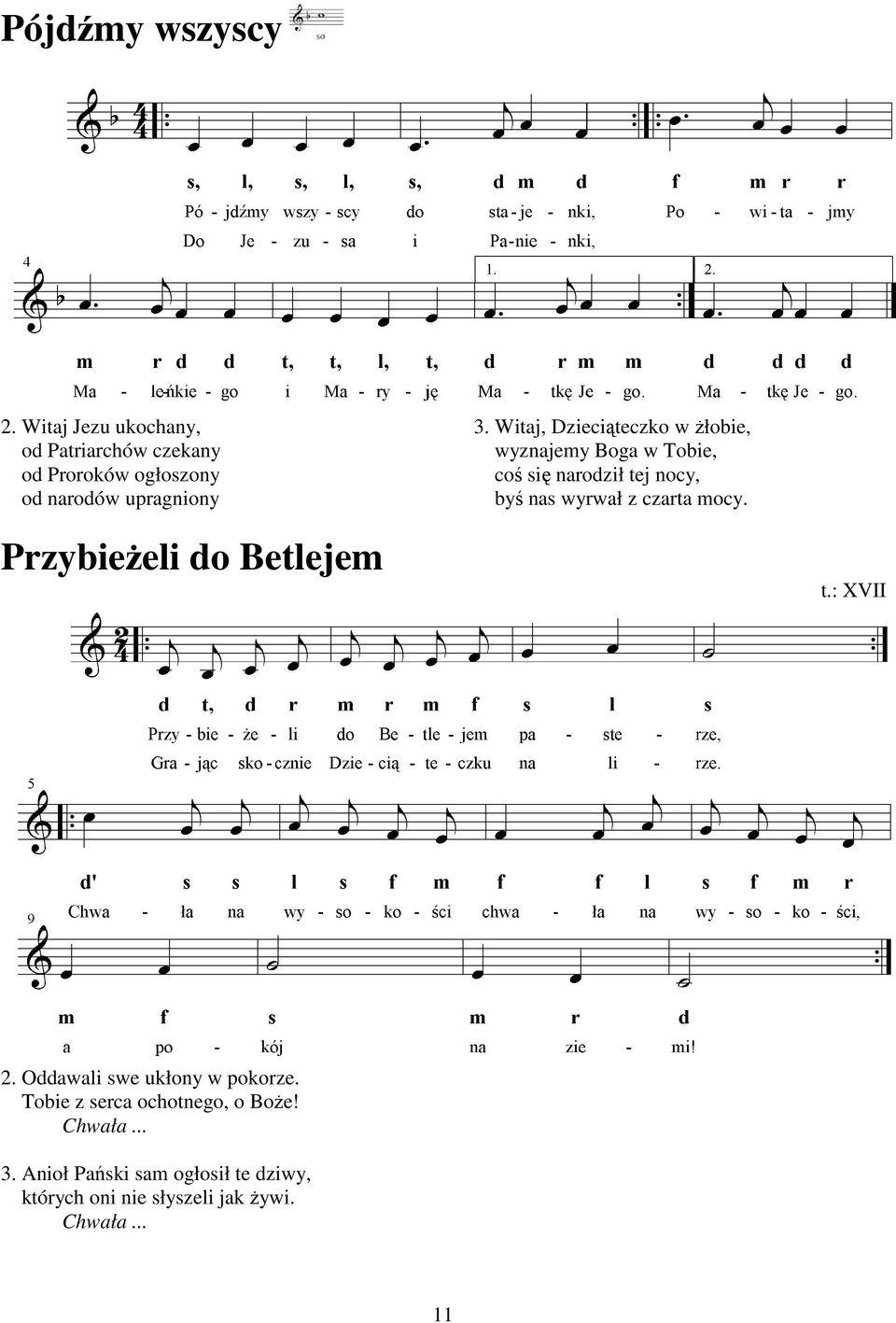 Witaj, Dzieciąteczko w Ŝłobie, wyznajemy Boga w Tobie, coś się narodził tej nocy, byś nas wyrwał z