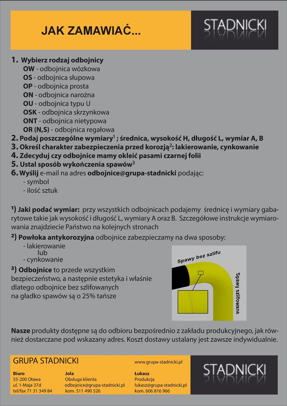 - odbojnica regałowa 2. Podaj poszczególne wymiary1 ; średnica, wysokość H, długość L, wymiar A, B 3. Określ charakter zabezpieczenia przed korozją2: lakierowanie, cynkowanie 4.