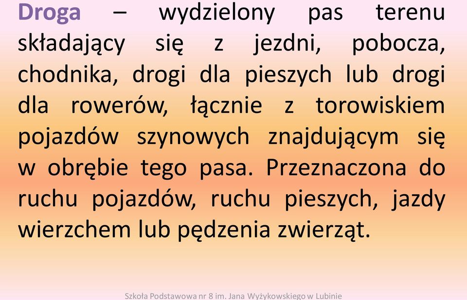 torowiskiem pojazdów szynowych znajdującym się w obrębie tego pasa.