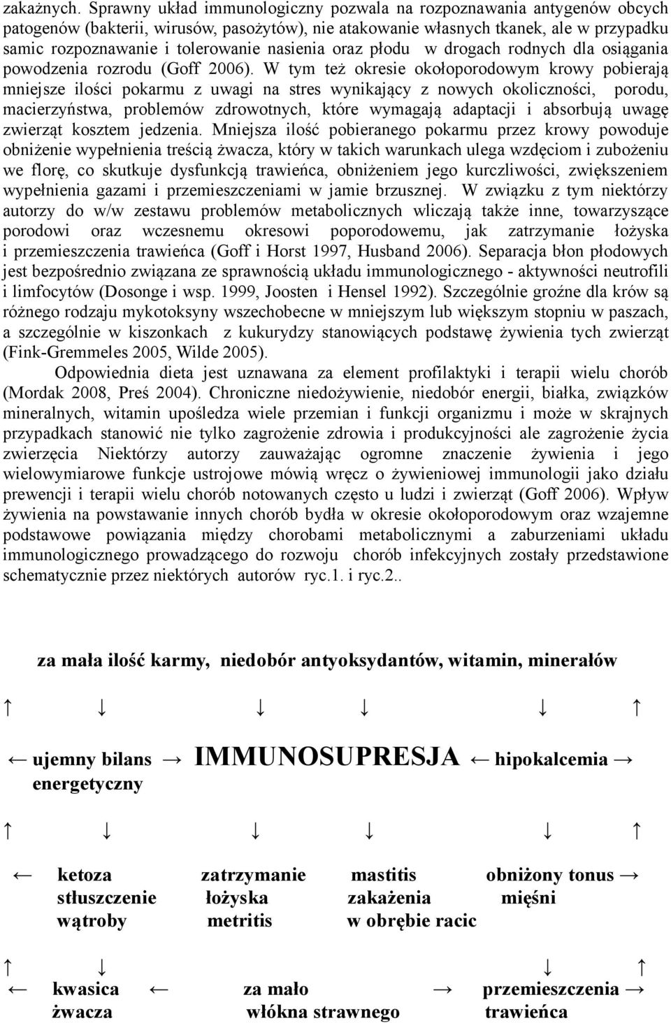 nasienia oraz płodu w drogach rodnych dla osiągania powodzenia rozrodu (Goff 2006).