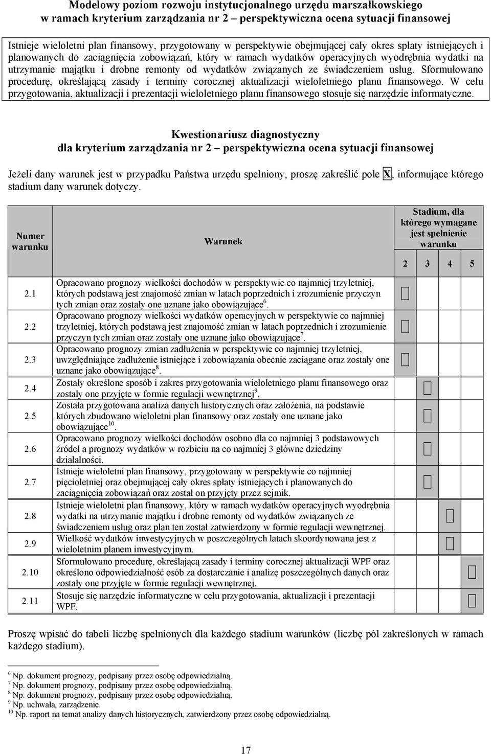 wydatków związanych ze świadczeniem usług. Sformułowano procedurę, określającą zasady i terminy corocznej aktualizacji wieloletniego planu finansowego.