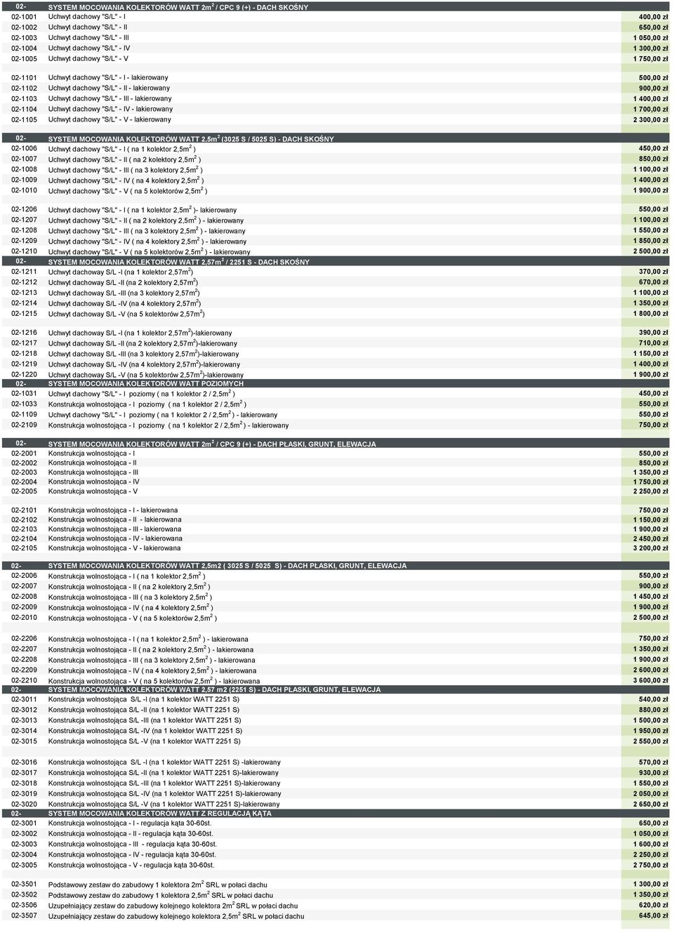 900,00 zł 02-1103 Uchwyt dachowy "S/L" - III - lakierowany 1 400,00 zł 02-1104 Uchwyt dachowy "S/L" - IV - lakierowany 1 700,00 zł 02-1105 Uchwyt dachowy "S/L" - V - lakierowany 2 300,00 zł 02-