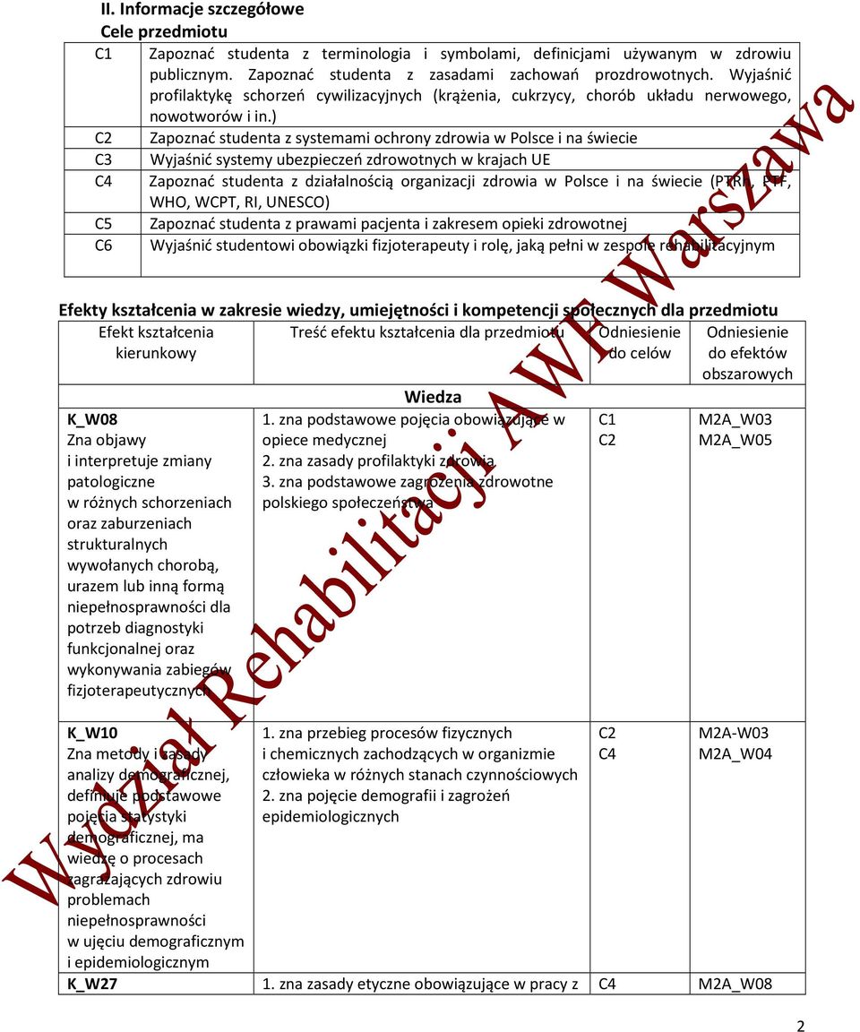 ) Zapoznać studenta z systemami ochrony zdrowia w Polsce i na świecie Wyjaśnić systemy ubezpieczeń zdrowotnych w krajach UE Zapoznać studenta z działalnością organizacji zdrowia w Polsce i na świecie