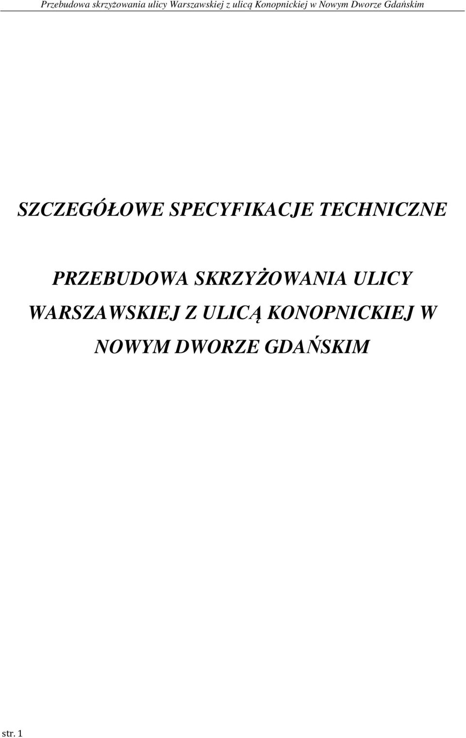 SKRZYŻOWANIA ULICY WARSZAWSKIEJ