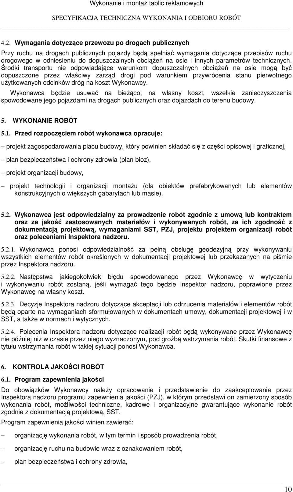 osie i innych parametrów technicznych.