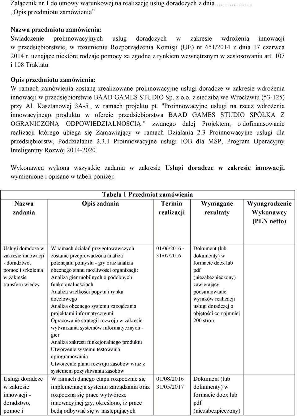 651/2014 z dnia 17 czerwca 2014 r. uznające niektóre rodzaje pomocy za zgodne z rynkiem wewnętrznym w zastosowaniu art. 107 i 108 Traktatu.