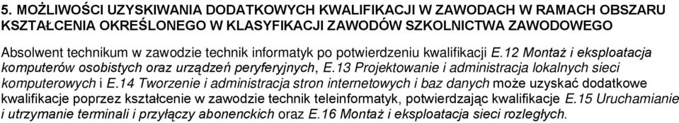 13 Projektowanie i administracja lokalnych sieci komputerowych i E.