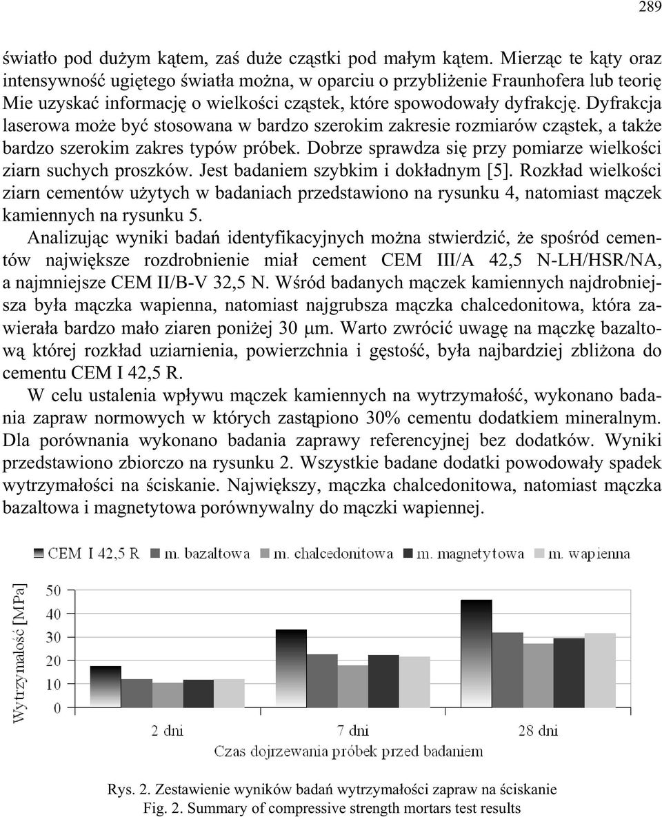 Dyfrakcja laserowa może być stosowana w bardzo szerokim zakresie rozmiarów cząstek, a także bardzo szerokim zakres typów próbek. Dobrze sprawdza się przy pomiarze wielkości ziarn suchych proszków.