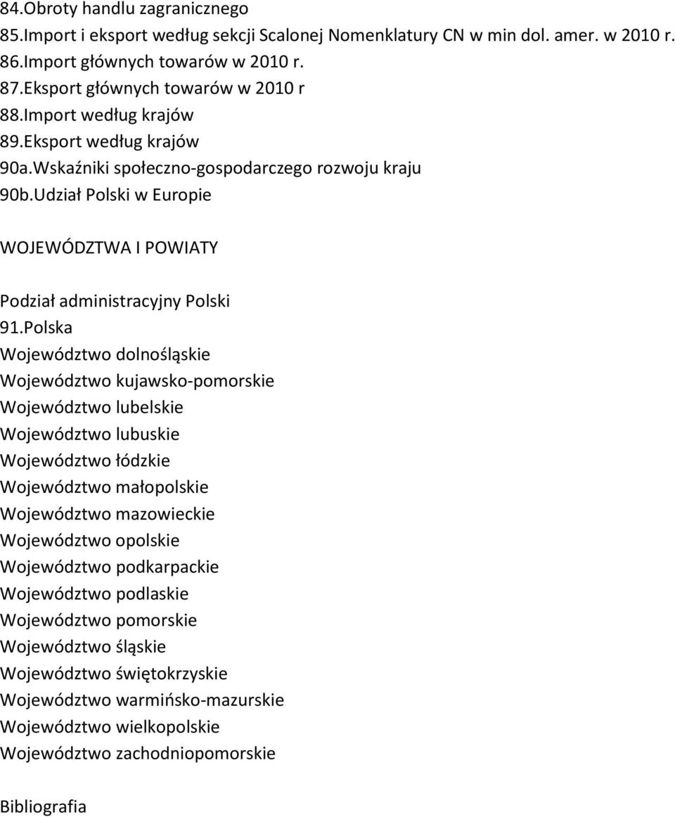 Polska Województwo dolnośląskie Województwo kujawsko-pomorskie Województwo lubelskie Województwo lubuskie Województwo łódzkie Województwo małopolskie Województwo mazowieckie Województwo opolskie