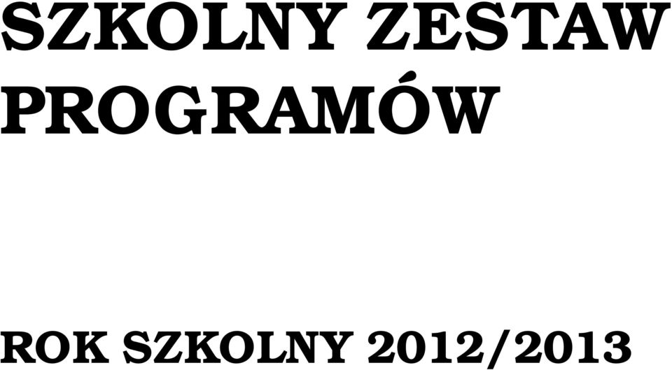 PROGRAMÓW