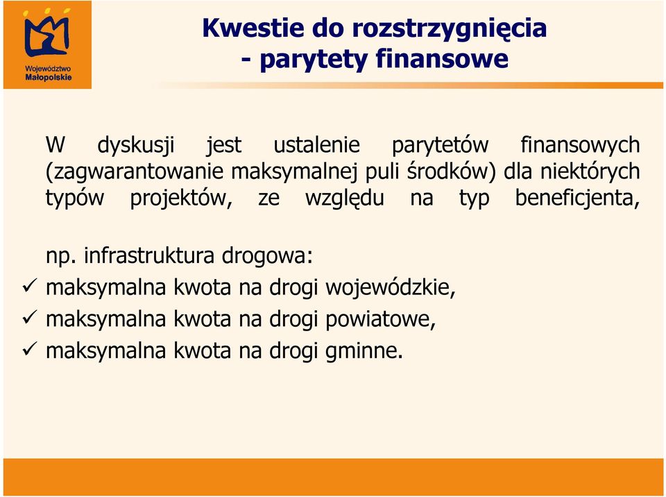 projektów, ze względu na typ beneficjenta, np.