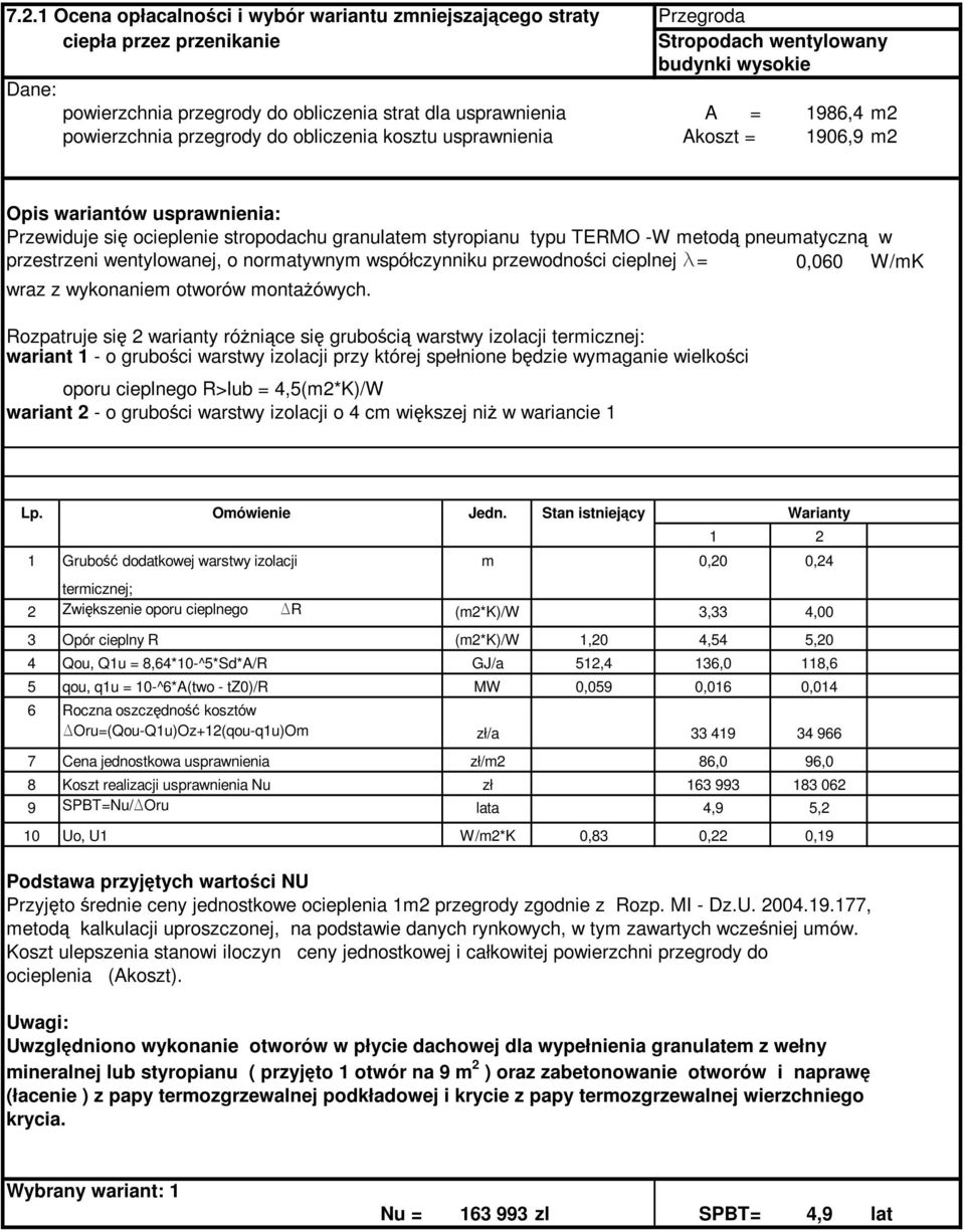 TERMO -W metodą pneumatyczną w przestrzeni wentylowanej, o normatywnym współczynniku przewodności cieplnej l= 0,060 W/mK wraz z wykonaniem otworów montaŝówych.