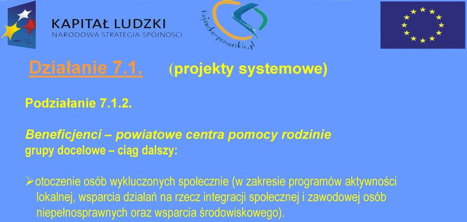 otoczenie osób wykluczonych społecznie (w zakresie programów aktywności